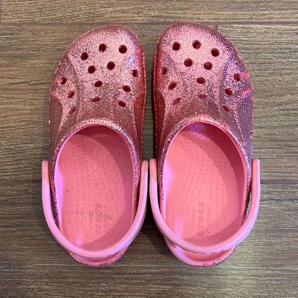 Crocs - Little kids size C13 pink glitter